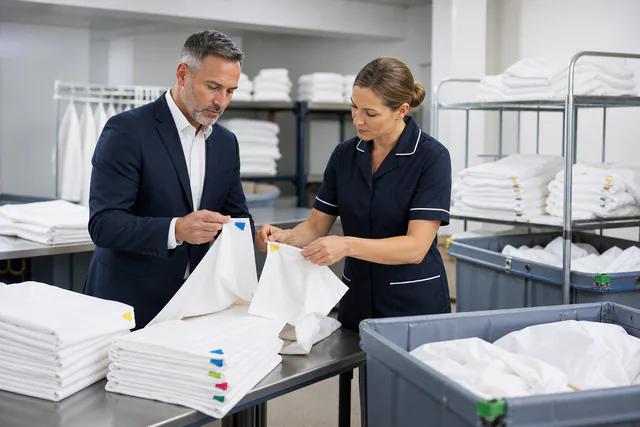 Hotel Linen Size Markers and Laundry Sorting Identification Plan