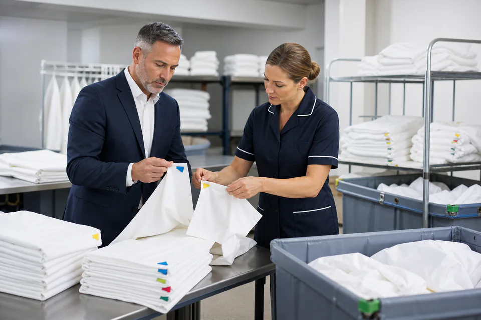 Hotel Linen Size Markers and Laundry Sorting Identification Plan