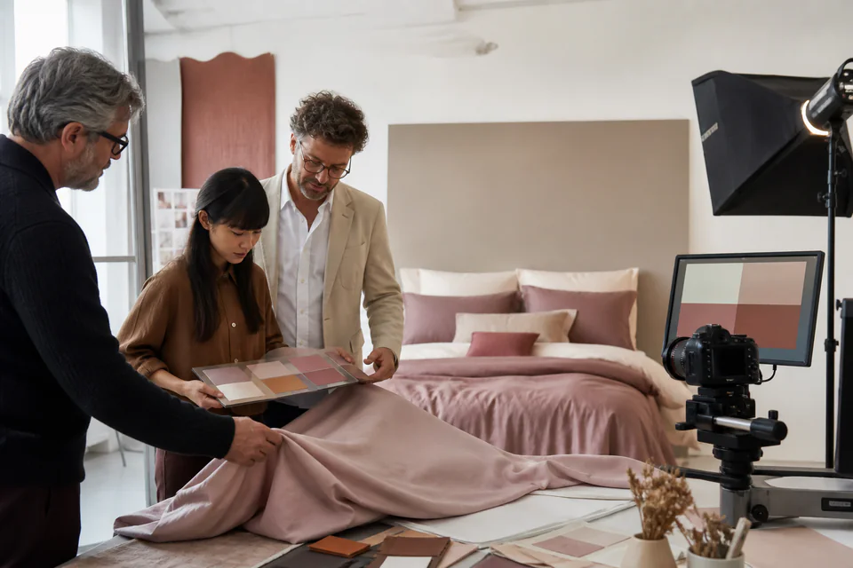Retail Bedding Photography Sample and Color Representation Approval