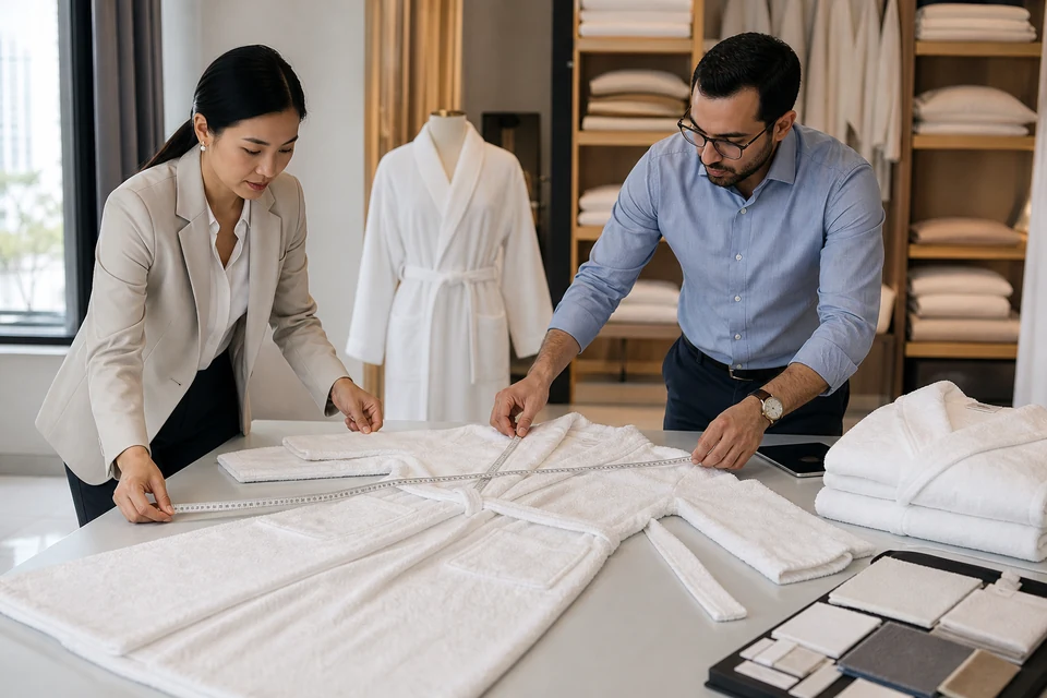 Hotel Bathrobe Belt, Loop and Pocket Placement Inspection