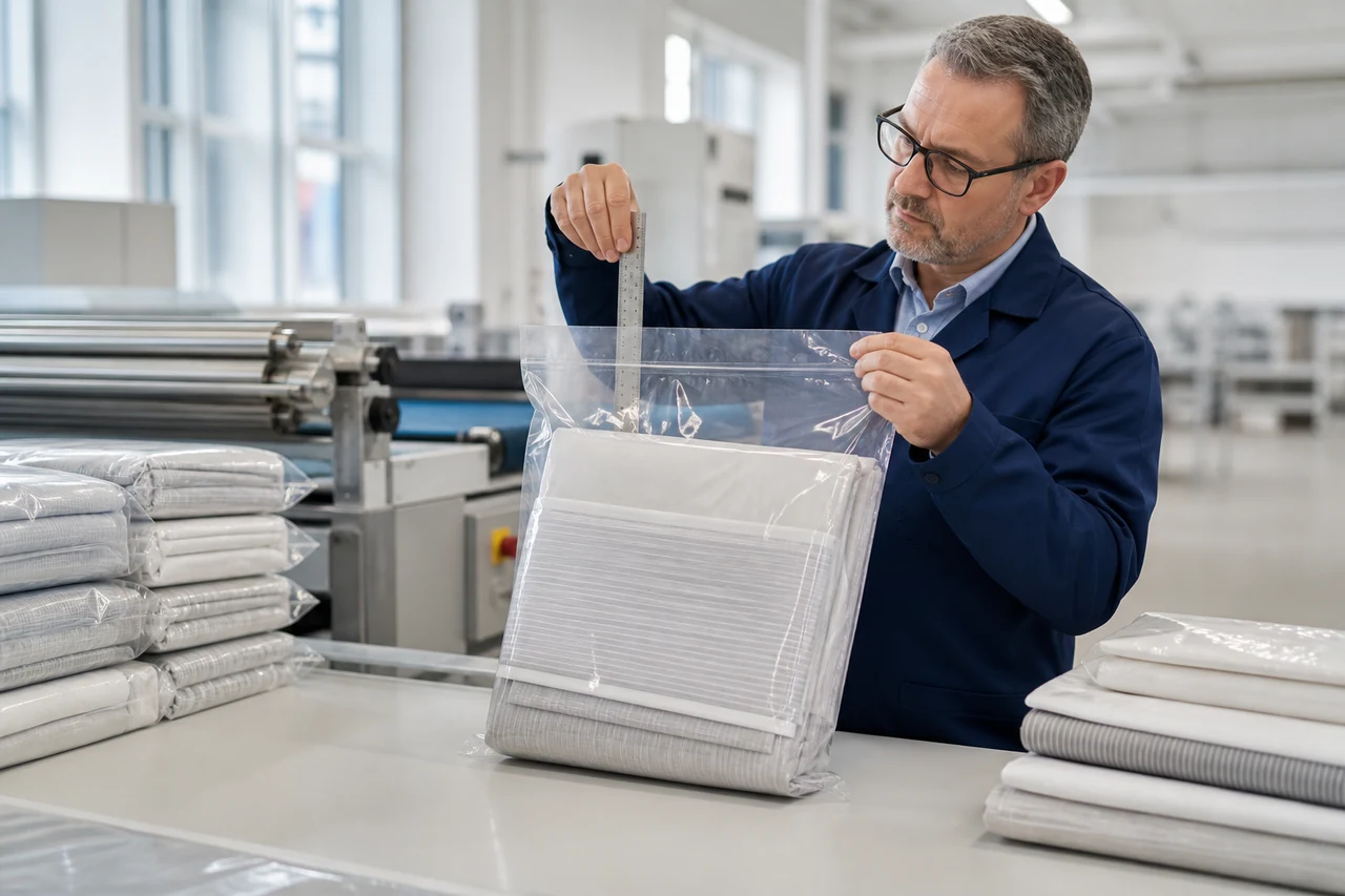 Retail Bedding Polybag Seal Width, Closure and Pack-Out Inspection