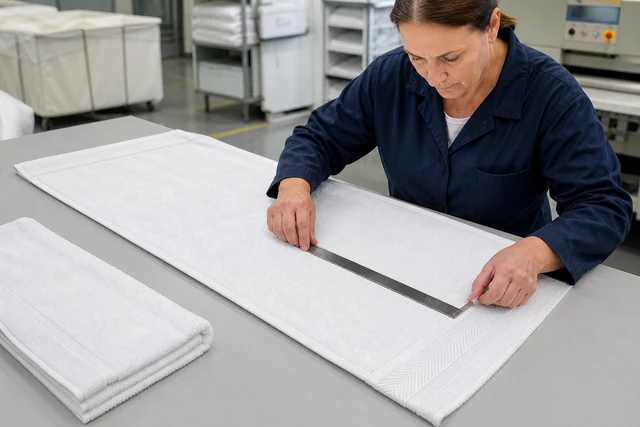 Towel Side-Hem Width, Straightness and Edge-Wave Inspection