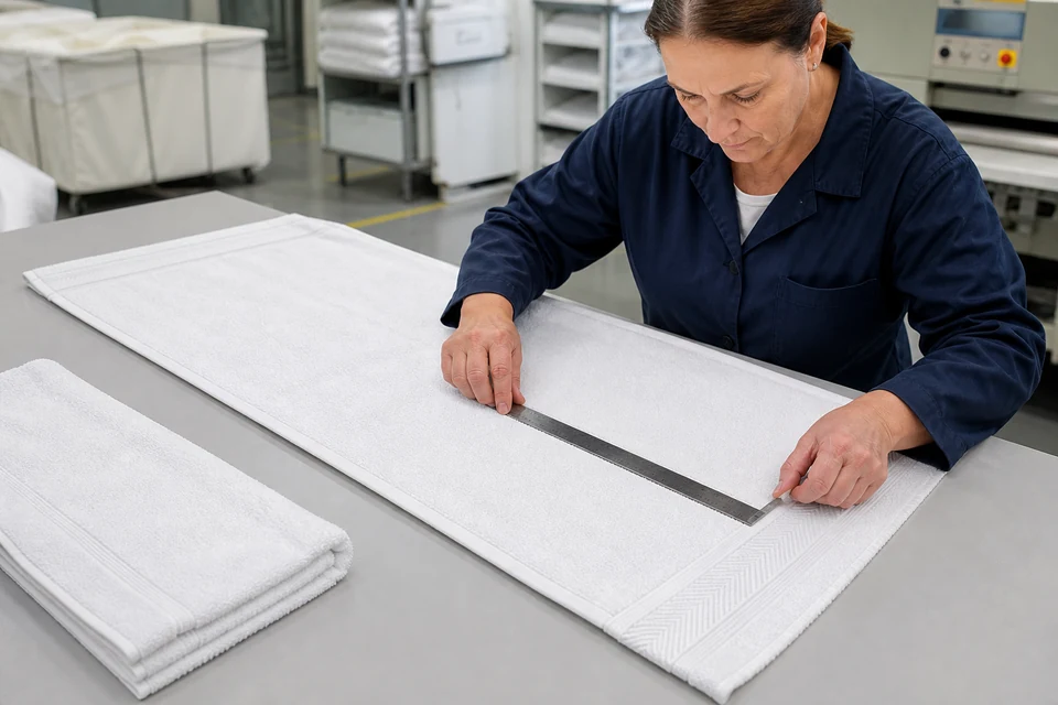 Towel Side-Hem Width, Straightness and Edge-Wave Inspection