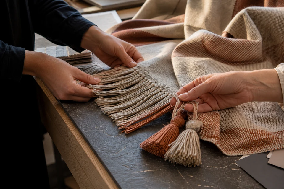 Decorative Throw Fringe and Tassel Attachment Inspection