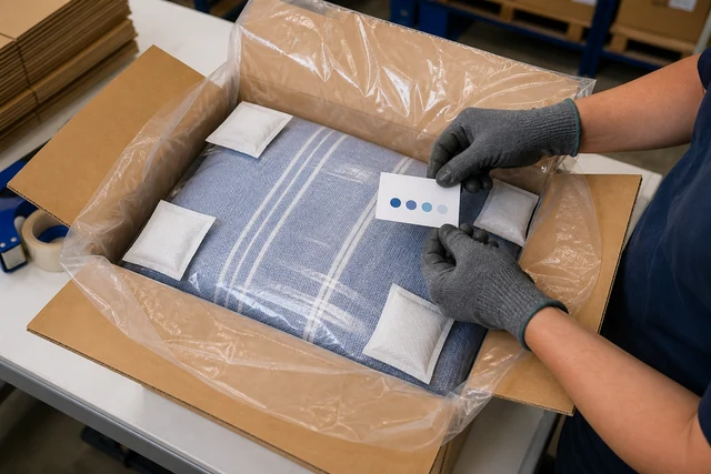 Bedding Export Carton Desiccant, Inner-Liner and Humidity-Indicator Plan