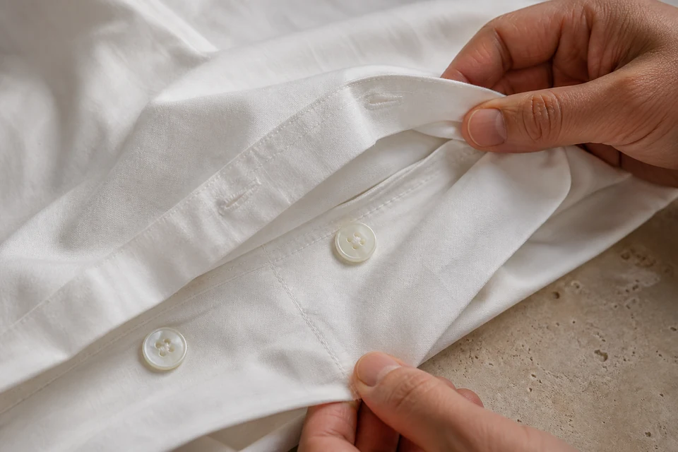 Duvet Cover Button Placket Geometry, Buttonhole and Closure Inspection