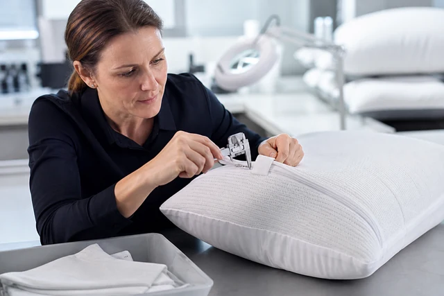Hotel Pillow Protector Zipper-End Guard and Laundry-Fit Inspection