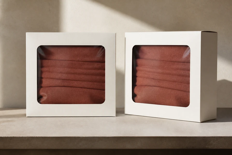 Retail Bedding Window Packaging: Product View and Crease Approval