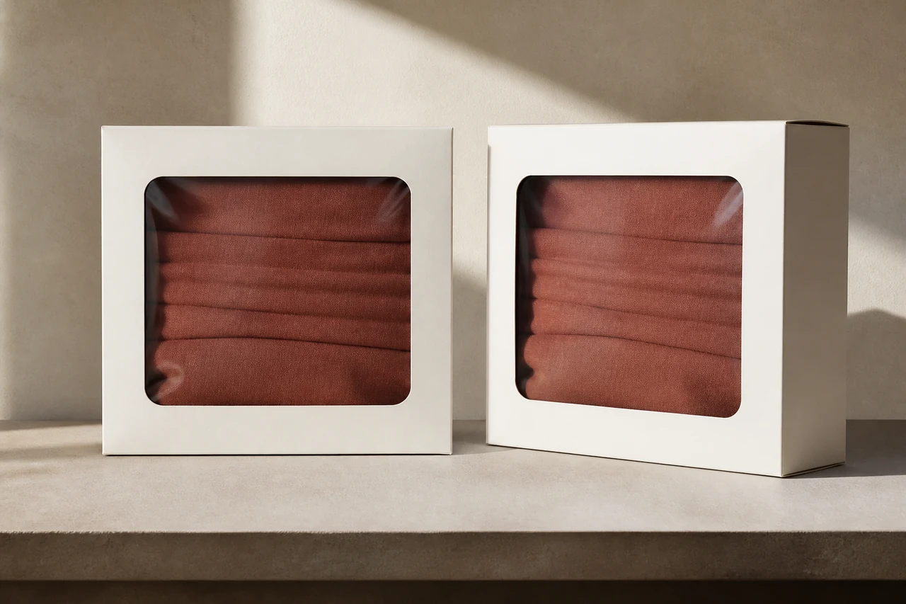 Retail Bedding Window Packaging: Product View and Crease Approval