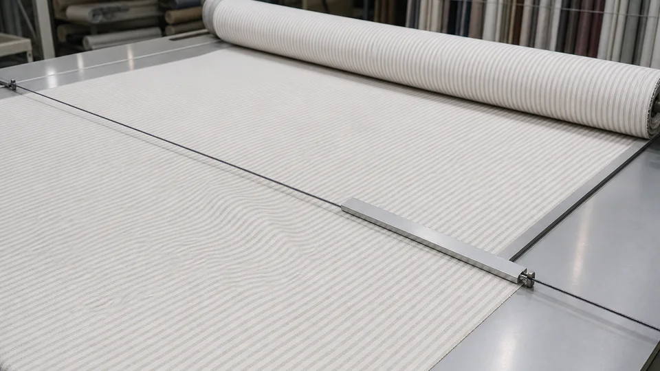 Fabric Bow and Skew Control for Bedding