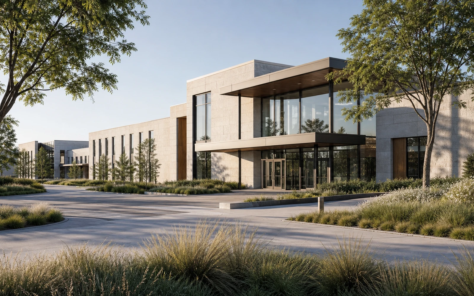 Premium textile campus architectural visual concept