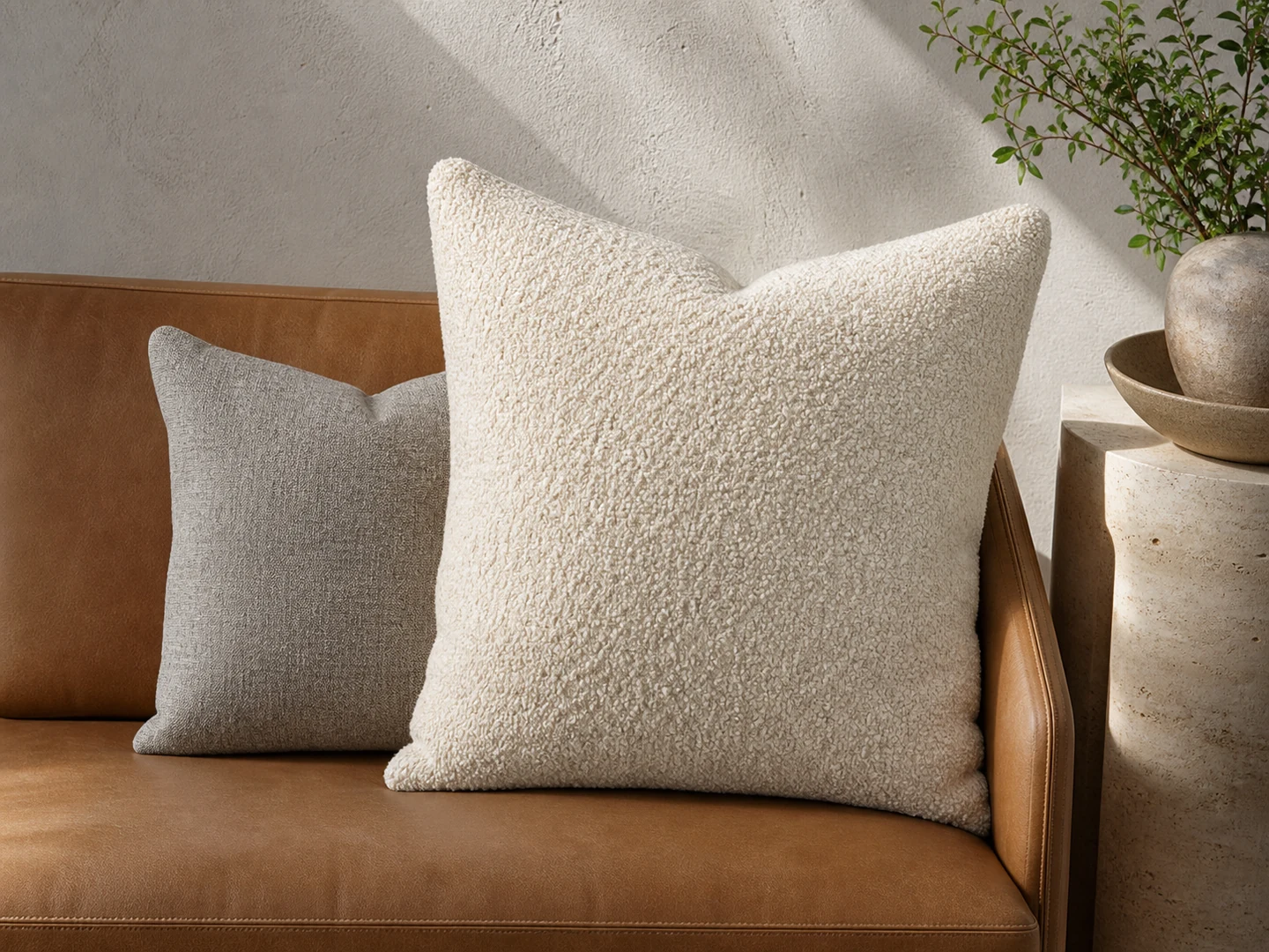 Textured Boucle Throw Pillow