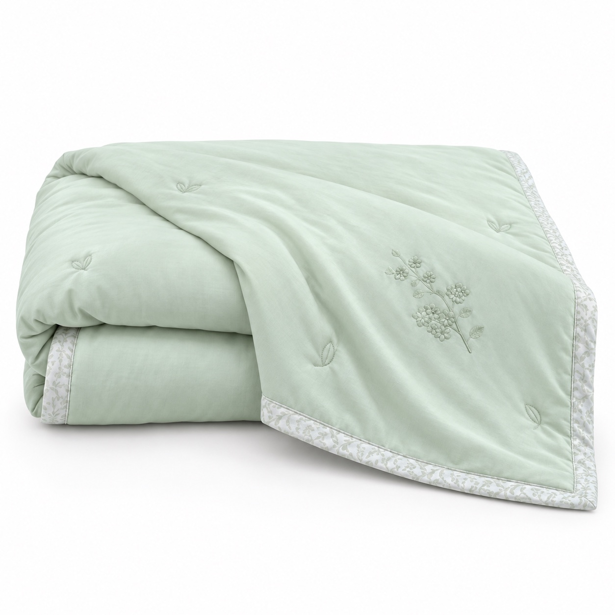 Sage Botanical Summer Quilt — white-background view (development reference)