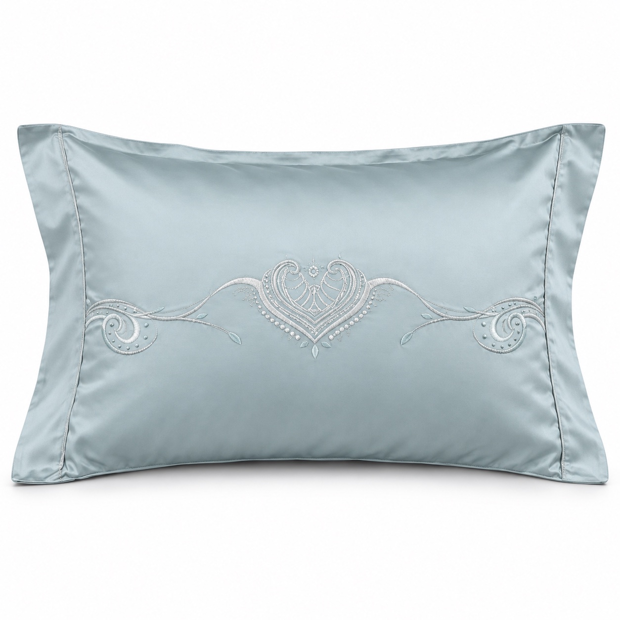 Mist Embroidered Pillowcase — white-background view (development reference)
