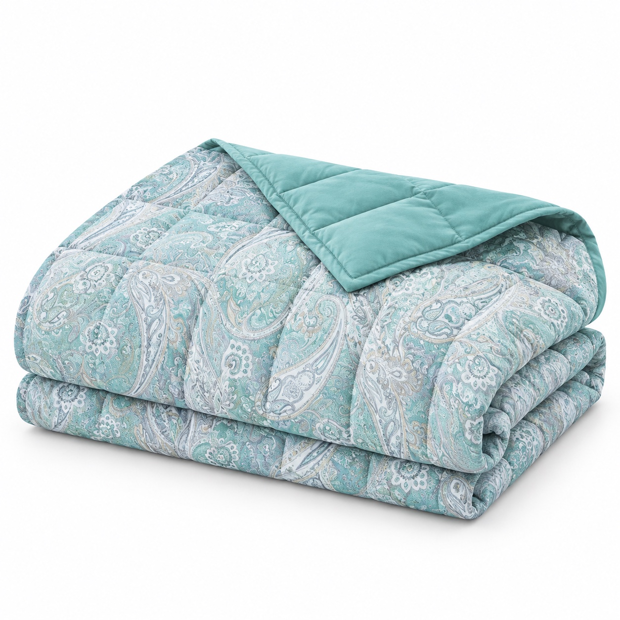 Aqua Patchwork Summer Quilt — white-background view (development reference)
