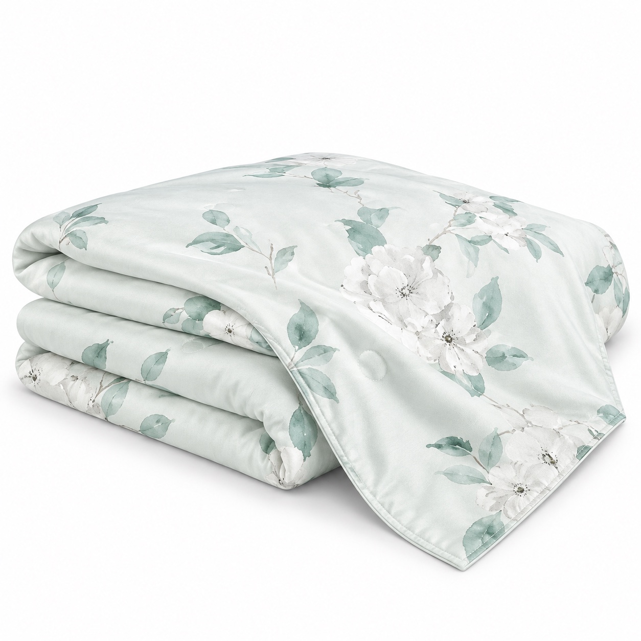 Eucalyptus Print Summer Quilt — white-background view (development reference)