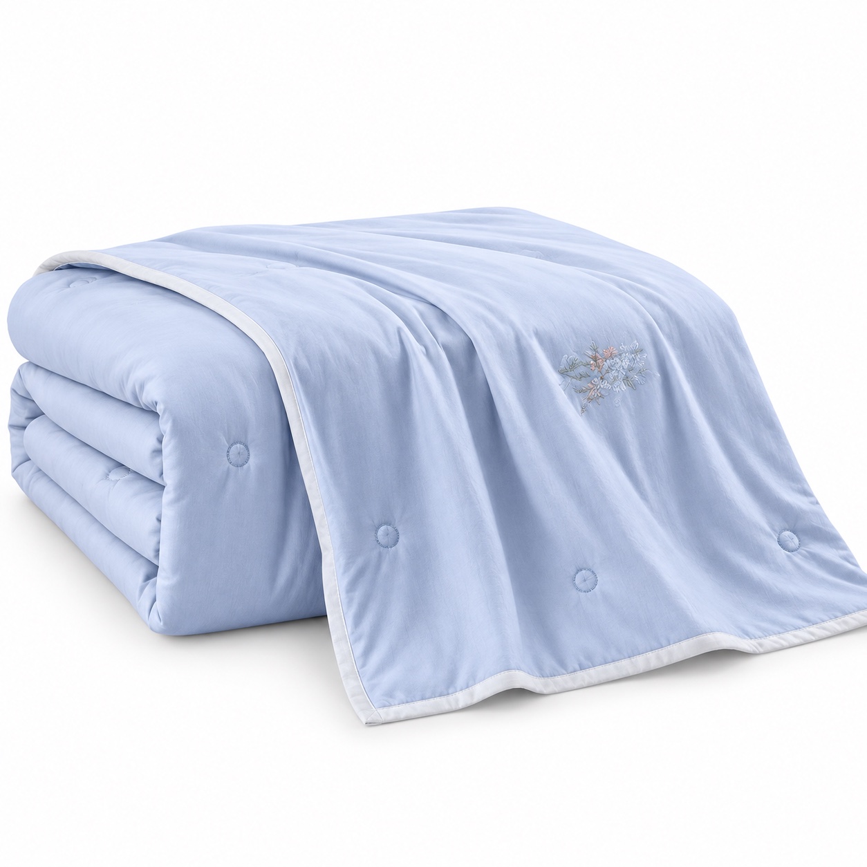 Cornflower Draped Summer Quilt — white-background view (development reference)