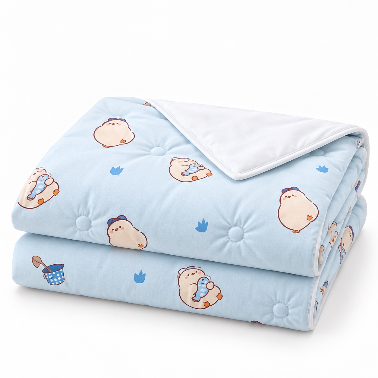 Seaside Print Summer Quilt — white-background view (development reference)