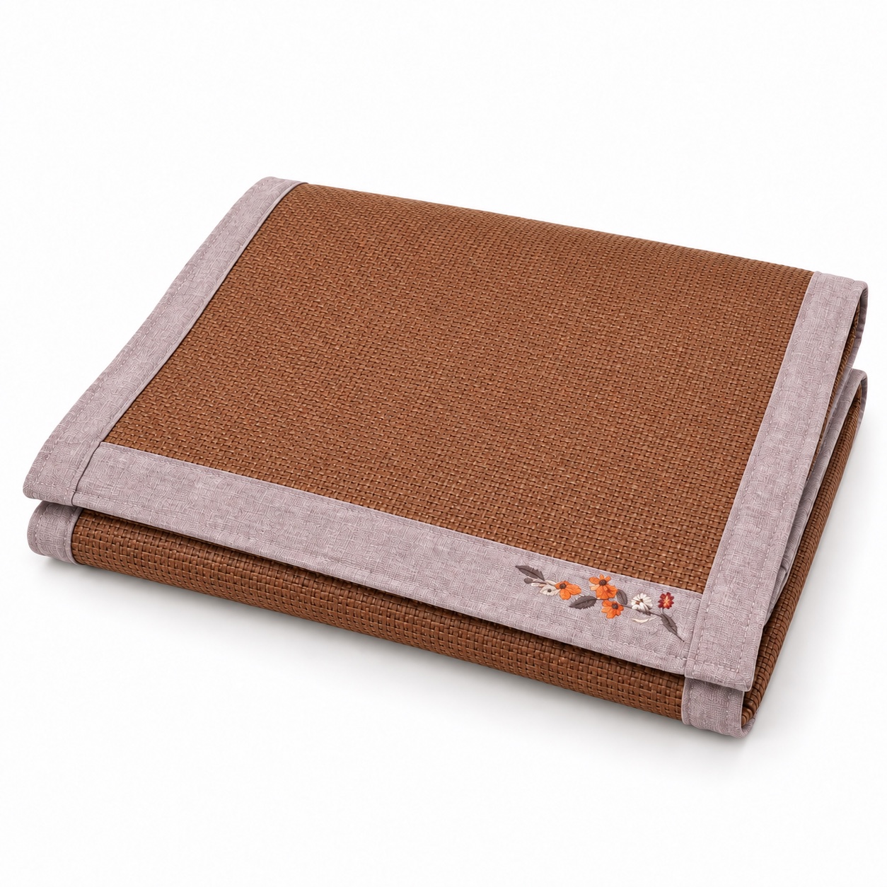Chestnut Bordered Woven Mat — white-background view (development reference)