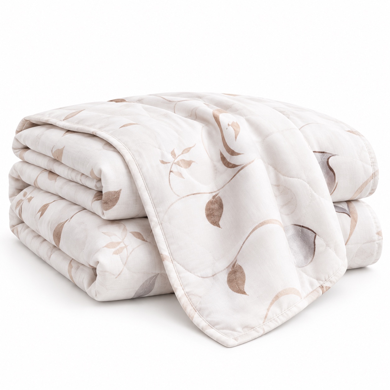 Neutral Leaf Summer Quilt — white-background view (development reference)