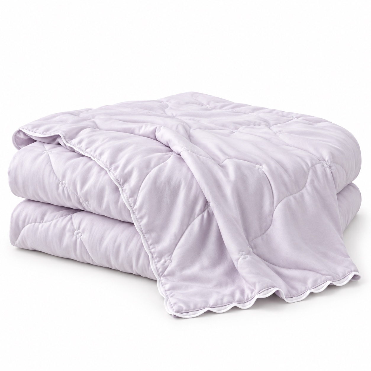 Lilac Waved-Stitch Summer Quilt — white-background view (development reference)