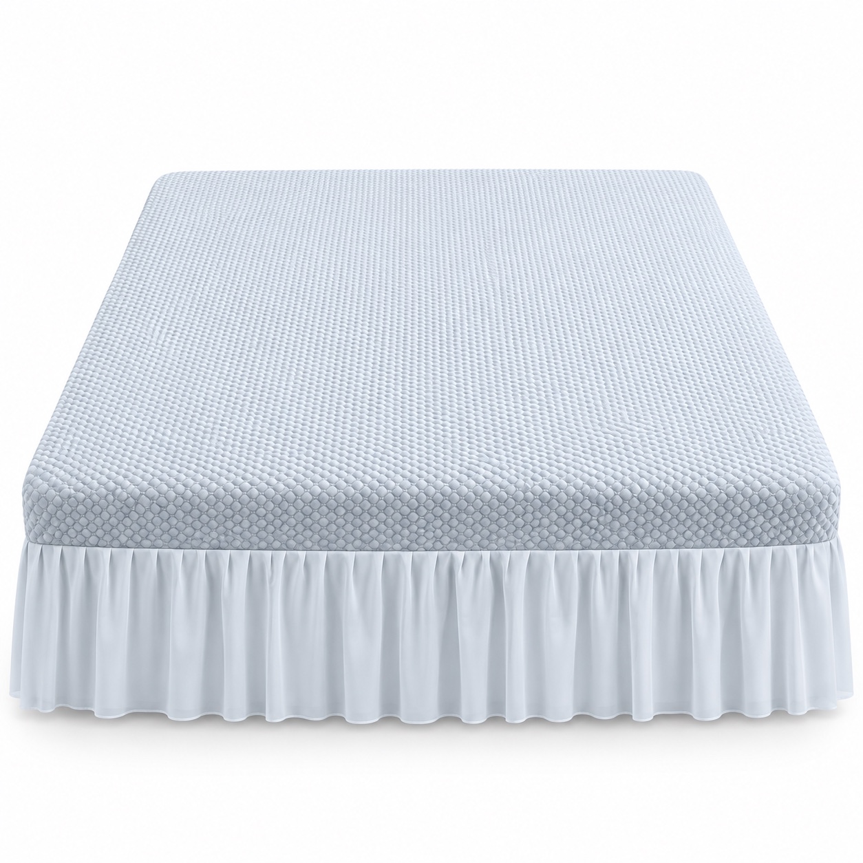 Mist Blue Skirted Summer Mat — white-background view (development reference)