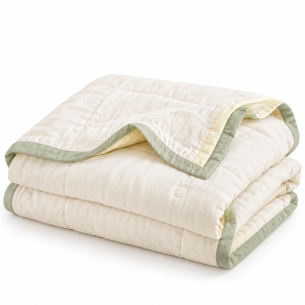 Ivory Grid-Stitch Summer Quilt — white-background view (development reference)