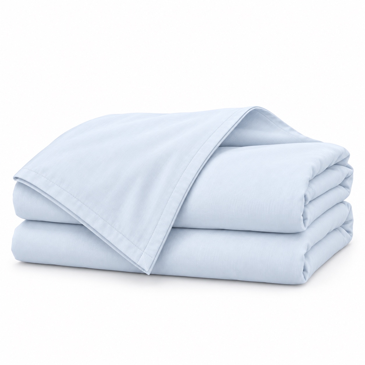 Pale Blue Easy-Drape Summer Quilt — white-background view (development reference)